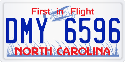NC license plate DMY6596