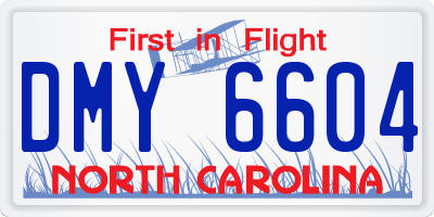 NC license plate DMY6604