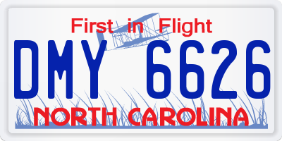 NC license plate DMY6626