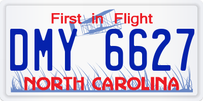 NC license plate DMY6627