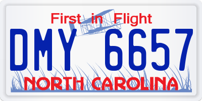 NC license plate DMY6657