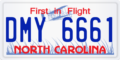 NC license plate DMY6661