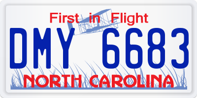 NC license plate DMY6683