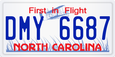 NC license plate DMY6687