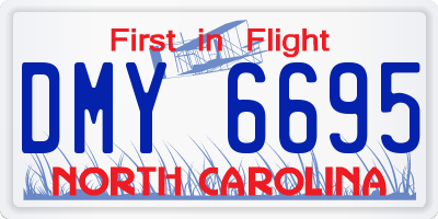 NC license plate DMY6695