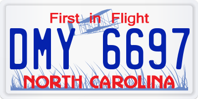 NC license plate DMY6697