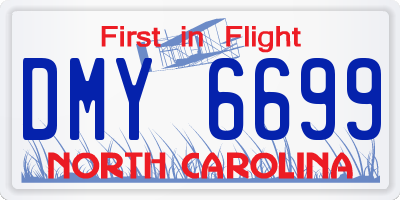 NC license plate DMY6699