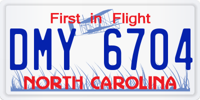 NC license plate DMY6704