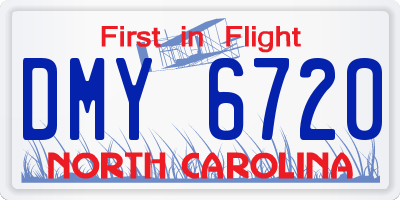 NC license plate DMY6720