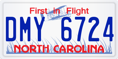 NC license plate DMY6724