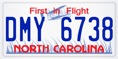 NC license plate DMY6738