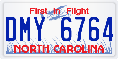 NC license plate DMY6764