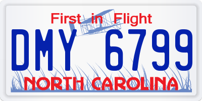 NC license plate DMY6799