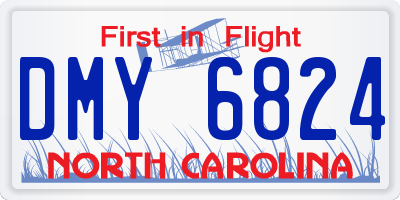NC license plate DMY6824