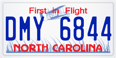 NC license plate DMY6844
