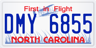 NC license plate DMY6855