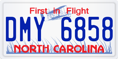NC license plate DMY6858