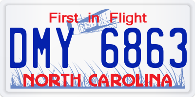 NC license plate DMY6863