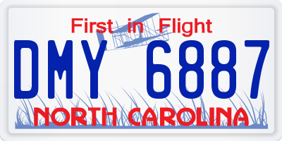 NC license plate DMY6887