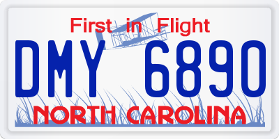 NC license plate DMY6890