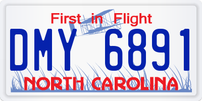 NC license plate DMY6891