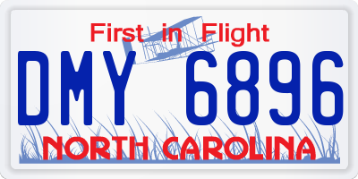 NC license plate DMY6896