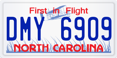 NC license plate DMY6909