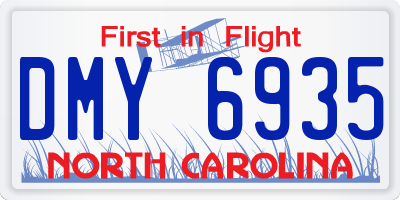 NC license plate DMY6935