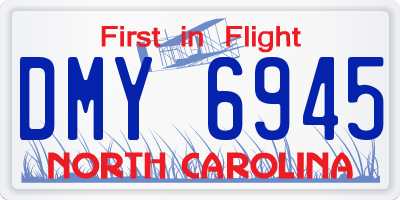 NC license plate DMY6945