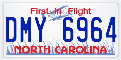 NC license plate DMY6964