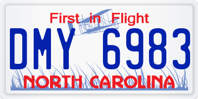 NC license plate DMY6983