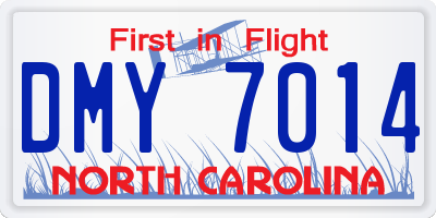 NC license plate DMY7014