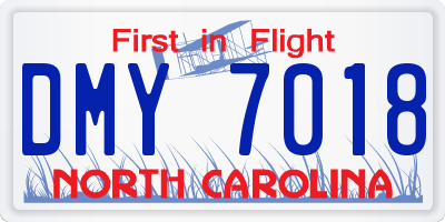 NC license plate DMY7018
