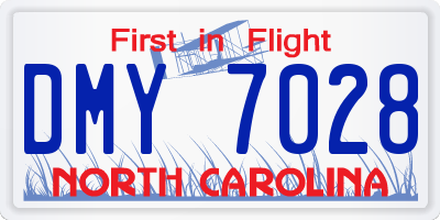 NC license plate DMY7028