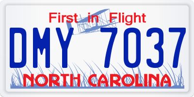 NC license plate DMY7037
