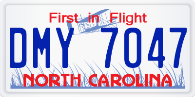 NC license plate DMY7047