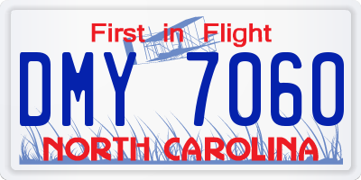 NC license plate DMY7060