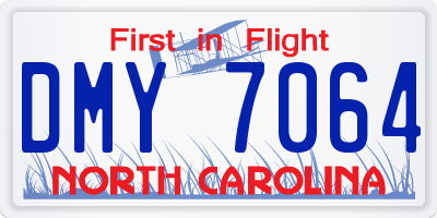 NC license plate DMY7064