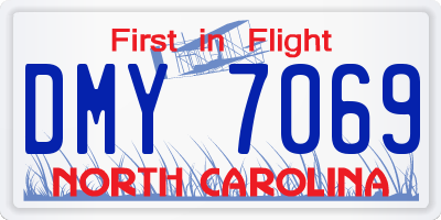 NC license plate DMY7069