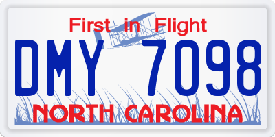 NC license plate DMY7098