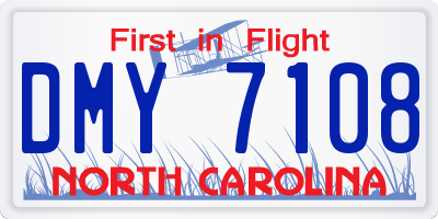 NC license plate DMY7108