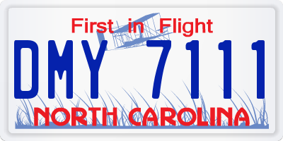 NC license plate DMY7111