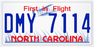 NC license plate DMY7114