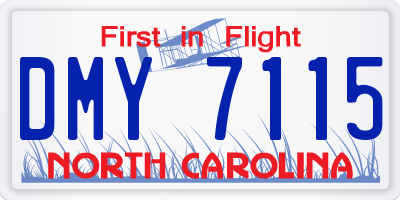 NC license plate DMY7115