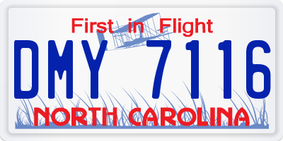 NC license plate DMY7116
