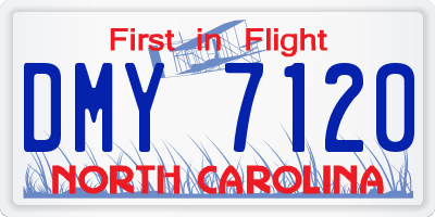 NC license plate DMY7120