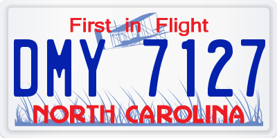 NC license plate DMY7127