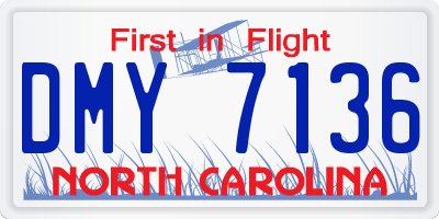 NC license plate DMY7136