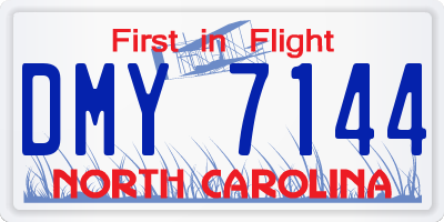 NC license plate DMY7144