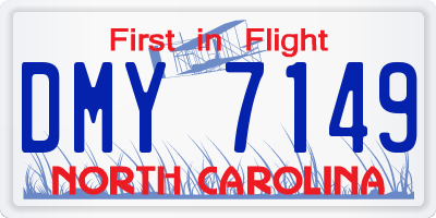 NC license plate DMY7149